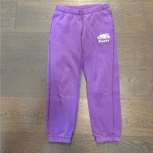 Roots girls purple joggers sz 10 brand new